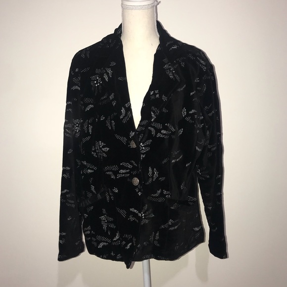 Chico's Jackets & Blazers - Chico’s Black Velvet Blazer Size 2 (Chico’s Size)